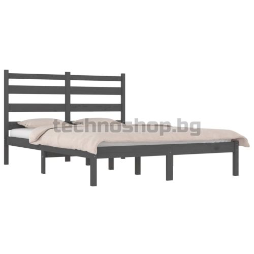 Рамка за легло, сива, бор масив, 200х200 см