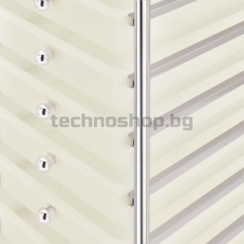 Мобилна количка за съхранение с 10 чекмеджета бяла пластмаса