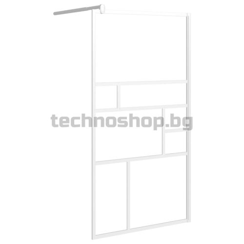Стена за душ кабина, 100x195 см, ESG стъкло, бяла