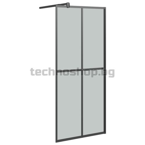 Параван за баня, 80x195 см, тъмно закалено стъкло