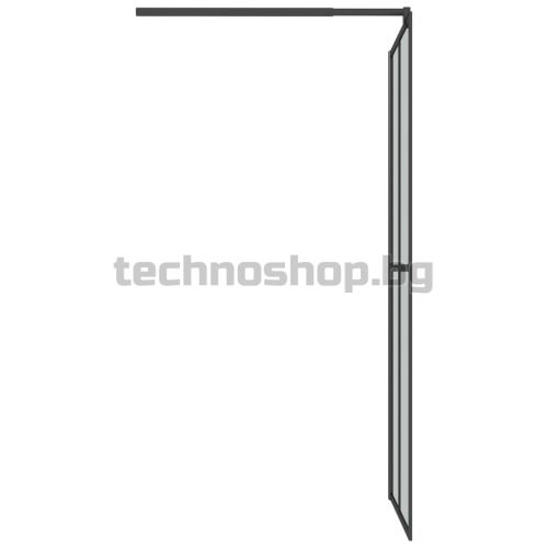 Параван за баня, 80x195 см, тъмно закалено стъкло