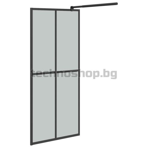 Параван за баня, 80x195 см, тъмно закалено стъкло