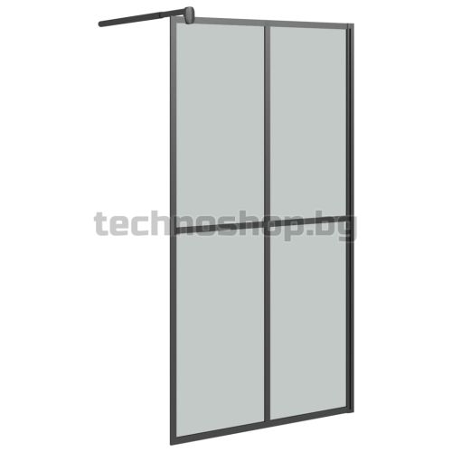 Параван за баня, 100x195 см, тъмно закалено стъкло