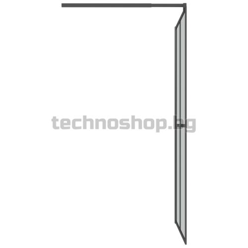 Параван за баня, 100x195 см, тъмно закалено стъкло