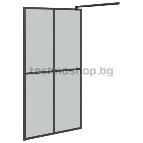 Параван за баня, 100x195 см, тъмно закалено стъкло