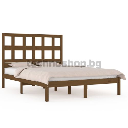 Рамка за легло, меденокафява, бор масив, 200x200 см