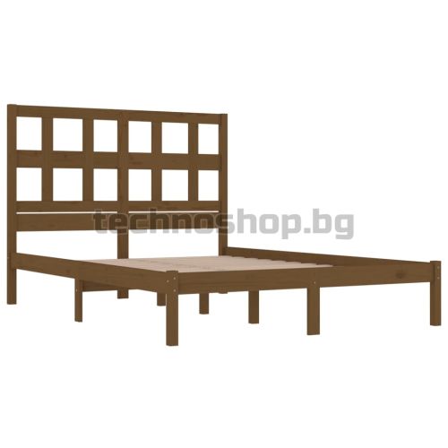 Рамка за легло, меденокафява, бор масив, 200x200 см