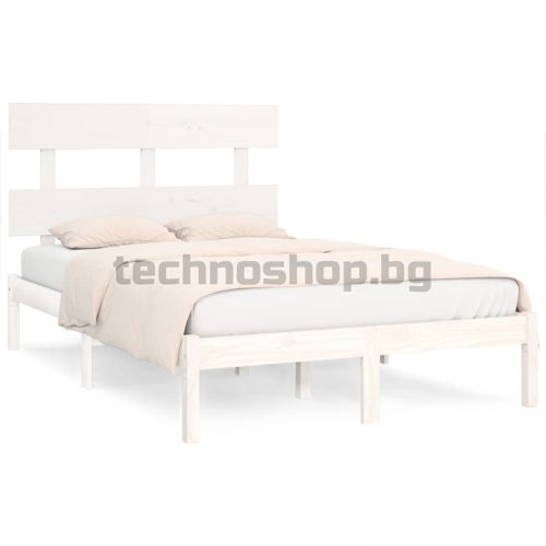 Рамка за легло, бяла, дърво масив, 160х200 см