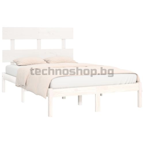 Рамка за легло, бяла, дърво масив, 160х200 см