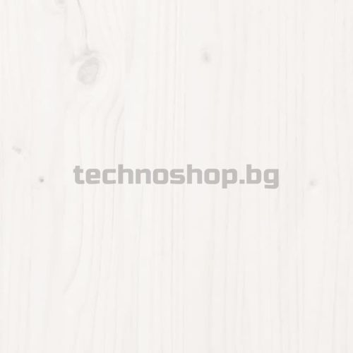 Рамка за легло, бяла, дърво масив, 200x200 см