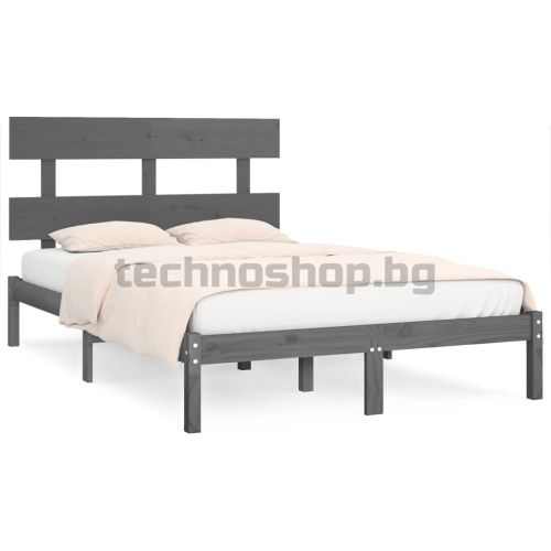 Рамка за легло, сива, дърво масив, 200х200 см