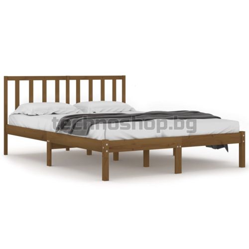 Рамка за легло, меденокафява, бор масив, 200x200 см