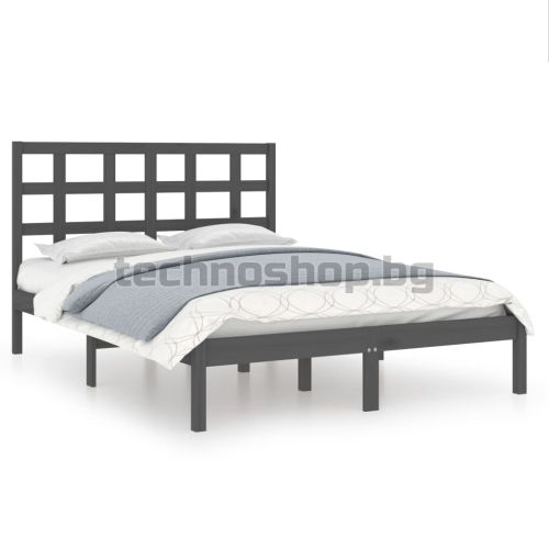 Рамка за легло, сива, дърво масив, 200х200 см