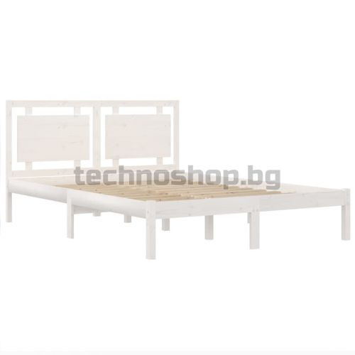 Рамка за легло, бяла, дърво масив, 160х200 см