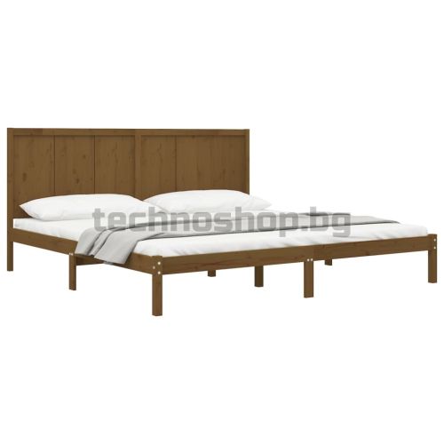 Рамка за легло, меденокафява, бор масив, 200x200 см