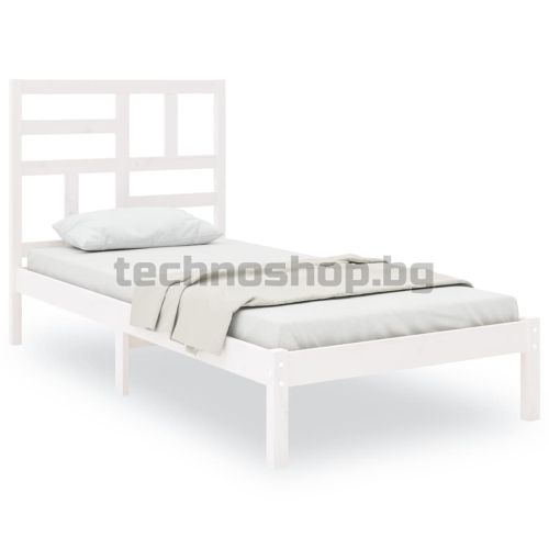 Рамка за легло, бяла, дърво масив, 90х200 см