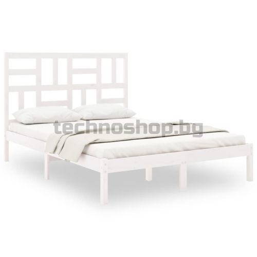 Рамка за легло, бяла, дърво масив, 120x200 см