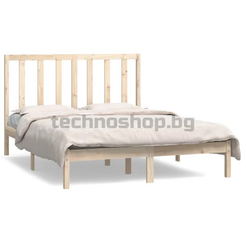 Рамка за легло без матрак, 135x190 см, масивна чамова дървесина