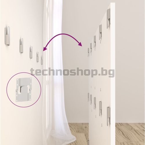 Горна табла за легло с шкафчета, бяла, инженерно дърво