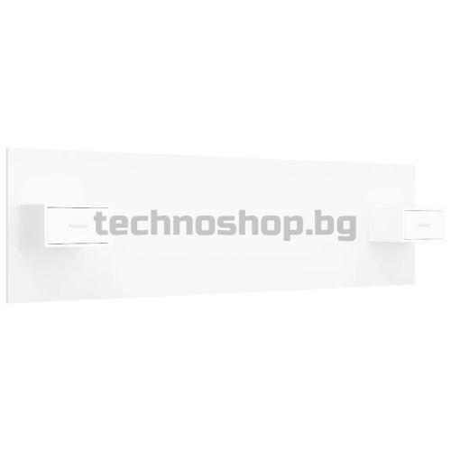 Горна табла за легло с шкафчета, бяла, инженерно дърво