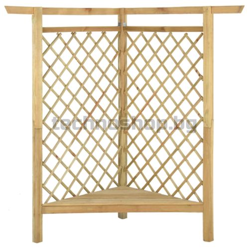 Ъглова пергола с пейка, 166x81x174 см, импрегниран бор