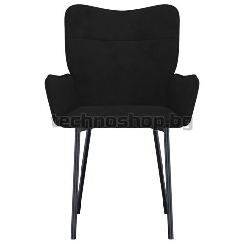 Трапезни столове, 2 бр, черни, кадифе