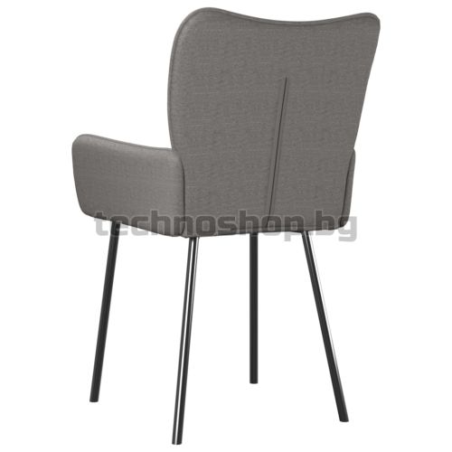 Трапезни столове, 2 бр, светлосиви, текстил