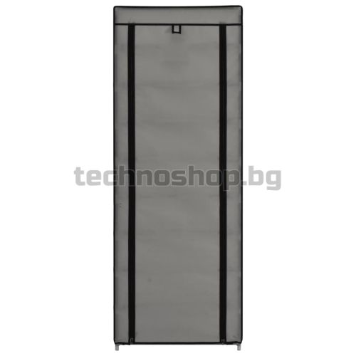 Шкаф за обувки с покривало, сив, 57x29x162 см, плат