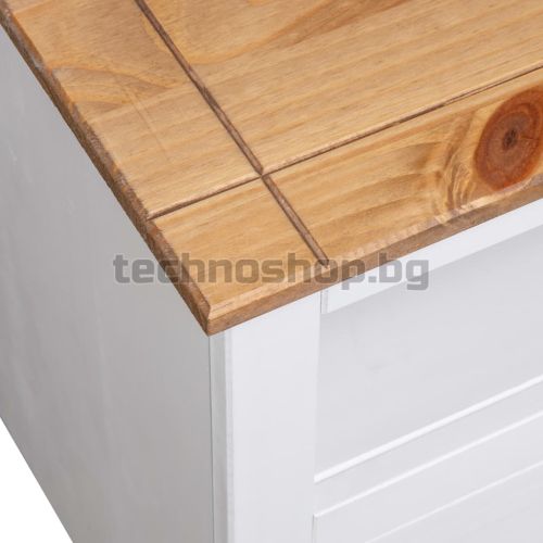 Ъглов ТВ шкаф, бял, 93x49x49 см, бор масив, Panama Range