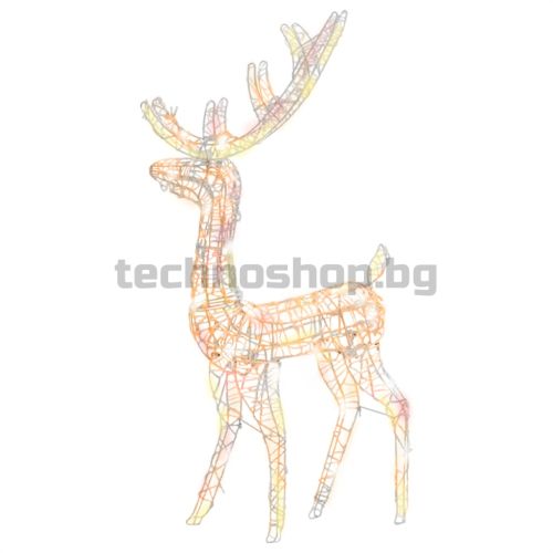 Коледна украса елен, акрил, 140 LED, 120 см, многоцветен