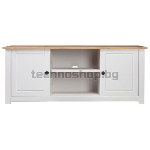 ТВ шкаф, бял, 120x40x50 см, бор масив, Panama Range