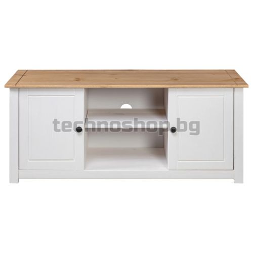 ТВ шкаф, бял, 120x40x50 см, бор масив, Panama Range