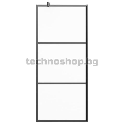 Параван за баня, 90x195 см, матирано ESG стъкло, черно