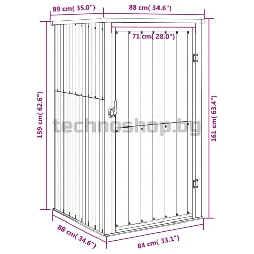 Градинска барака, зелена, 88x89x161 см, поцинкована стомана
