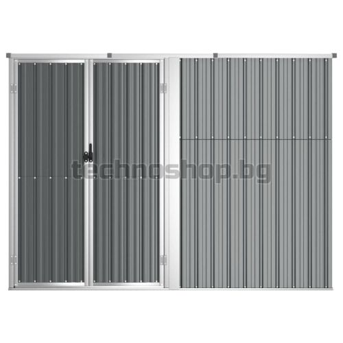 Градинска барака, сива, 225x89x161 см, поцинкована стомана