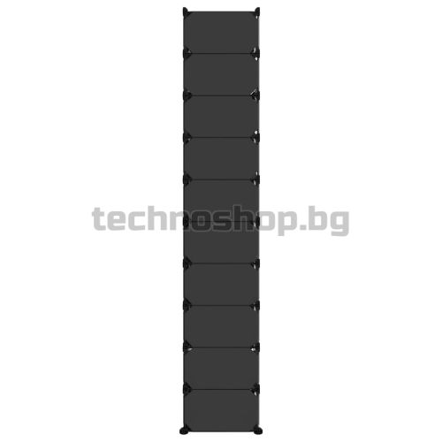 Етажерка за обувки, черна, 44x32x174 см, PP