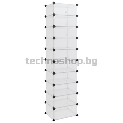 Етажерка за обувки, прозрачна, 44x32x174 см, PP