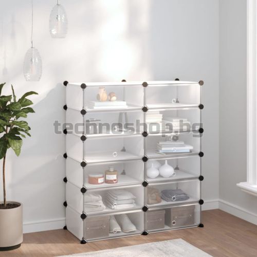 Етажерка за обувки, прозрачна, 94,5x36,5x106 см, PP