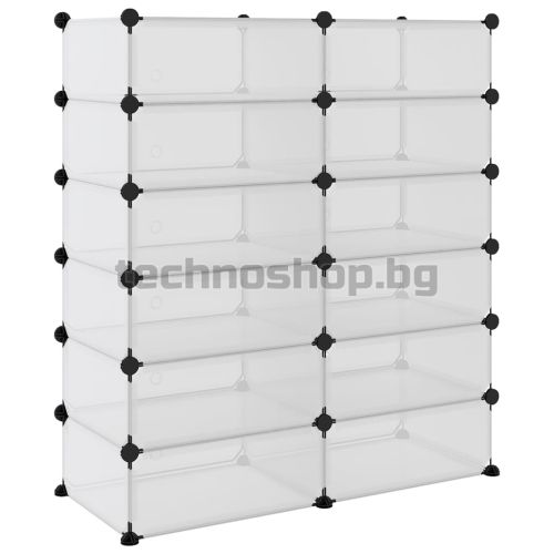 Етажерка за обувки, прозрачна, 94,5x36,5x106 см, PP
