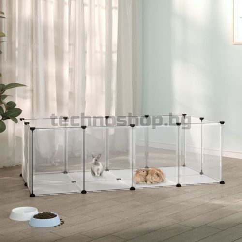 Клетка за малки животни прозрачна 144x74x46,5 см PP и стомана