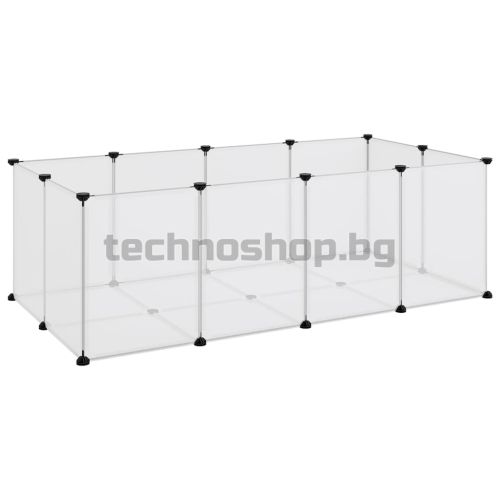 Клетка за малки животни прозрачна 144x74x46,5 см PP и стомана