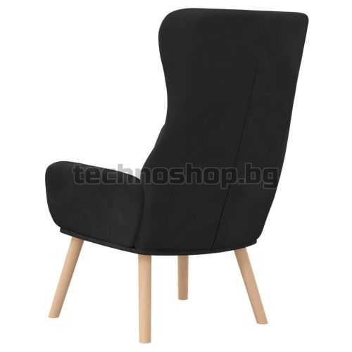 Релакс стол, черен, кадифе