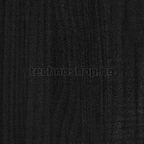 Рамка за легло, черна, бор масив, 140х190 см