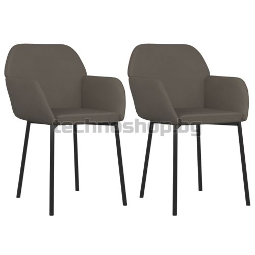 Трапезни столове, 2 бр, тъмносиви, кадифе