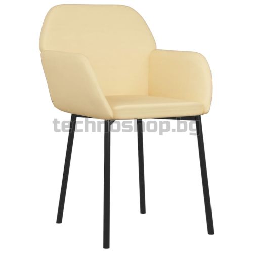 Трапезни столове, 2 бр, кремави, кадифе