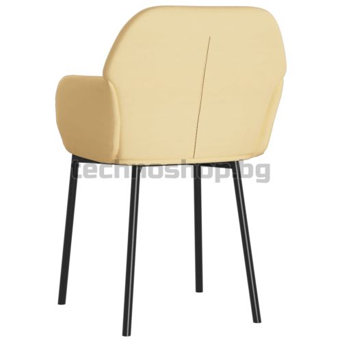 Трапезни столове, 2 бр, кремави, кадифе