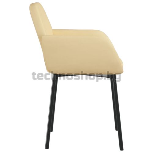 Трапезни столове, 2 бр, кремави, кадифе