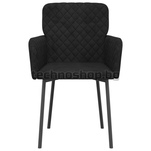 Трапезни столове, 2 бр, черни, кадифе