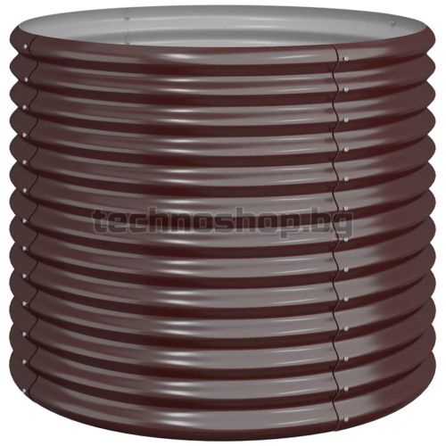 Градински плантер поцинкована стомана 80x80x68 см кафяв