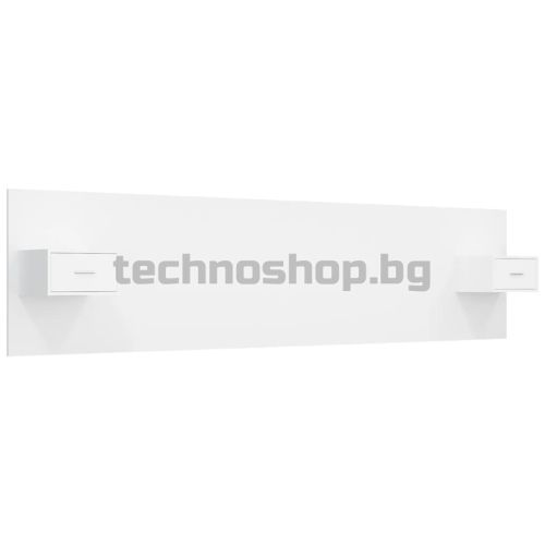 Горна табла за легло с шкафчета, бяла, инженерно дърво